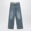 Erika Cavallini Leone Light Washed Denim Pants In Blue