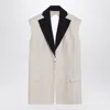 Erika Cavallini Linen Waistcoat With Open Back In White