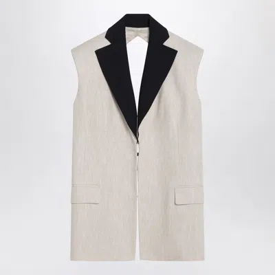 Erika Cavallini Linen Waistcoat With Open Back In White