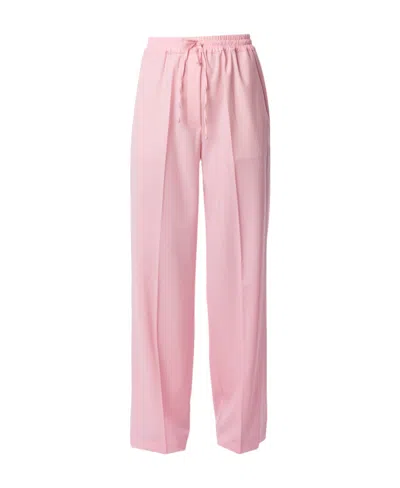 Erika Cavallini Logo Casual Trousers In Pink