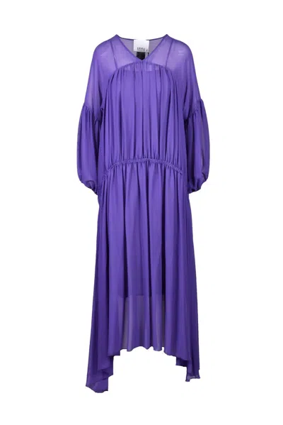Erika Cavallini Long Dress Acetate And Silk - Purple