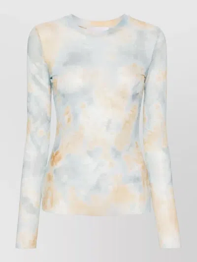 Erika Cavallini Long Sleeve Graphic Tie Dye Top In Multi