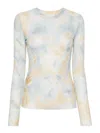 Erika Cavallini Long Sleeve Printed T-shirt In Blue