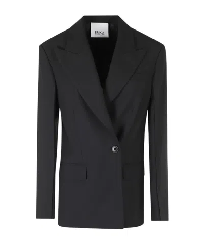 Erika Cavallini Long-sleeve Suit Jacket In Black