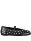 Erika Cavallini Square-toed Ballet Shoes In Black