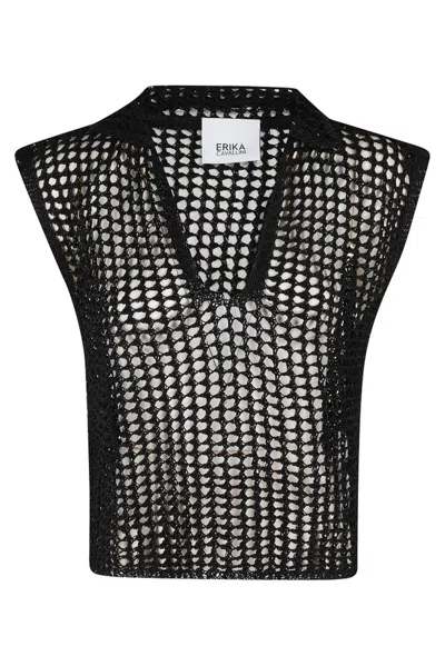 Erika Cavallini V-neck Vest In Black