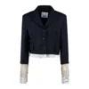 Erika Cavallini Midnight Blue Jacket In Cool Wool In Blue