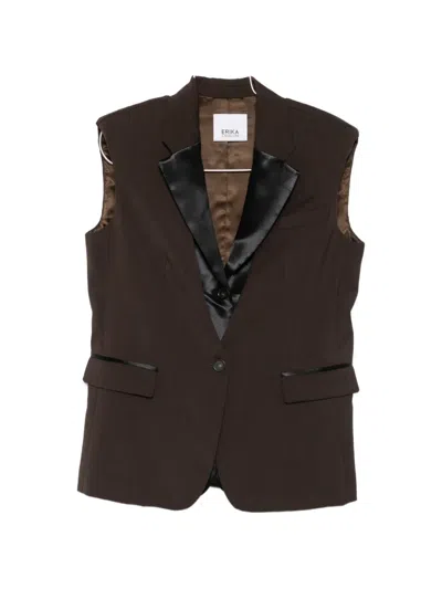 Erika Cavallini Notch-lapel Waistcoat In Black