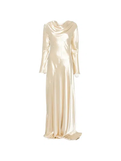 Erika Cavallini Open-back Maxi Dress In Neutral