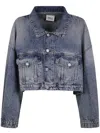 Erika Cavallini Long-sleeved Denim Coat In Blue