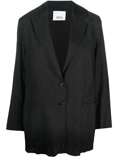 Erika Cavallini Silk Blend Jacket In Black