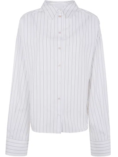 ERIKA CAVALLINI ELSA SHIRT,P5SJ20 RIGIG ICE CREAM GREY STRIPES