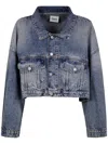 Erika Cavallini Long-sleeved Denim Coat In Blue