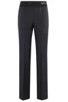 Erika Cavallini Tailored Trousers With Satin Logo Waistband In Black