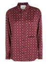Erika Cavallini Patterned Button-down Shirt In Red