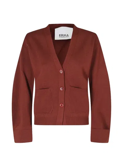Erika Cavallini Pietro Cannella Fine-knit V-neck Cardigan In Purple