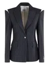 Erika Cavallini Pinstripe Cut-shoulder Blazer In Multi
