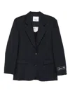 Erika Cavallini Pinstripe Single-breasted Blazer In Black