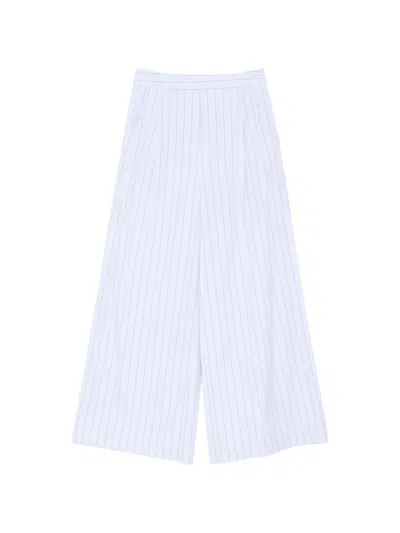 Erika Cavallini Pinstriped Pleated Trousers In Blue