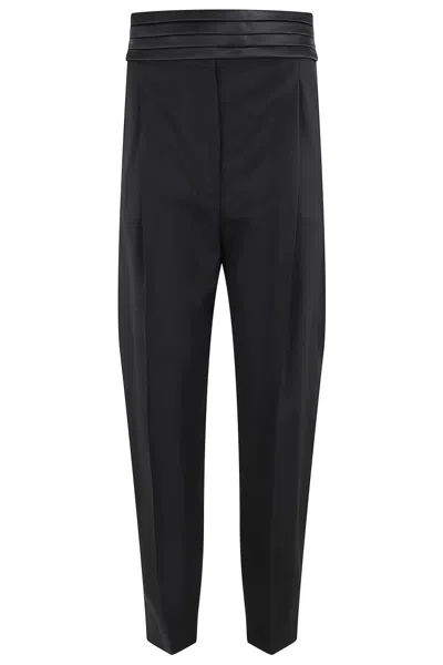 ERIKA CAVALLINI PLEATED BALLOON PANTS WITH SATIN WAISTBAND