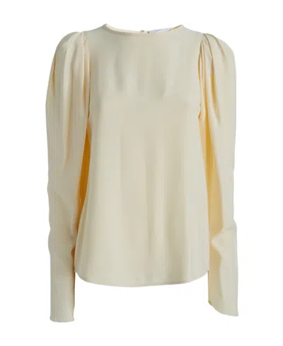 Erika Cavallini Pleated-shoulder Blouse In Nude