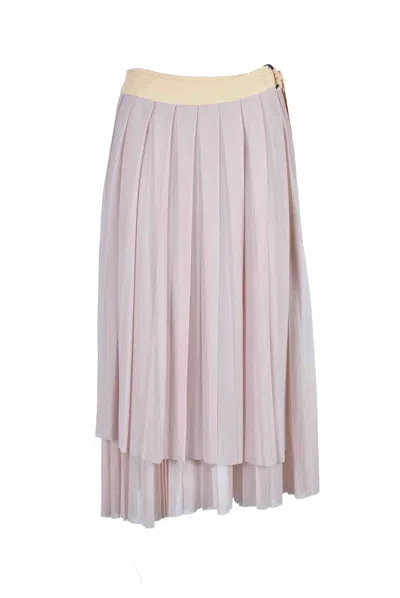 Erika Cavallini Pleated Wrap Skirt - Beige In Purple
