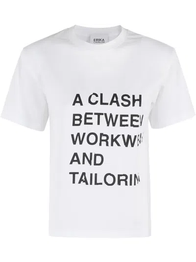 ERIKA CAVALLINI PRINTED COTTON T-SHIRT