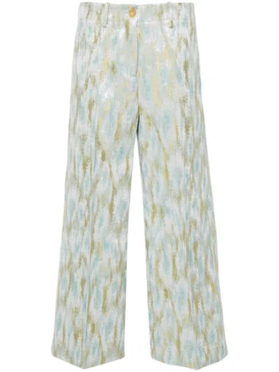 Erika Cavallini Printed Cropped Trousers In Multicolor