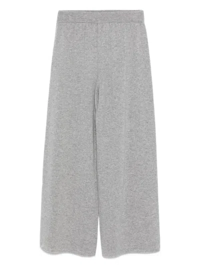 Erika Cavallini Rachele Elastic-waist Cashmere Trousers In Gray