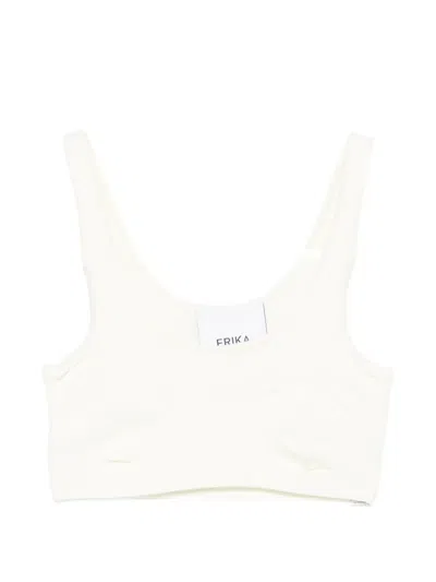 Erika Cavallini Ribbed Crop Top In White