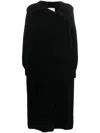 Erika Cavallini Ribbed-knit Long Cardigan In Black
