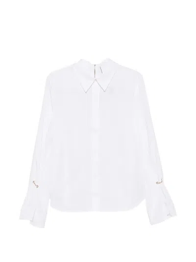 Erika Cavallini Ring-detail Flared-sleeve Shirt In White