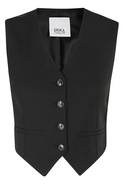 ERIKA CAVALLINI ERIKA CAVALLINI SABRINA CROPPED BLACK GILET