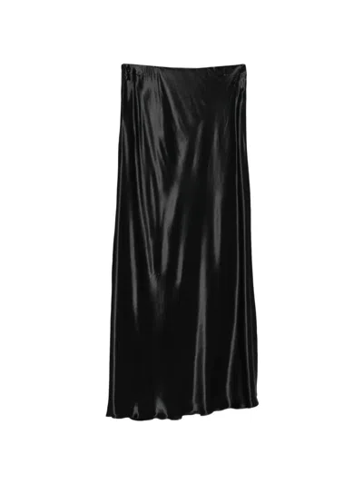 Erika Cavallini Satin-finish Midi Skirt In Black