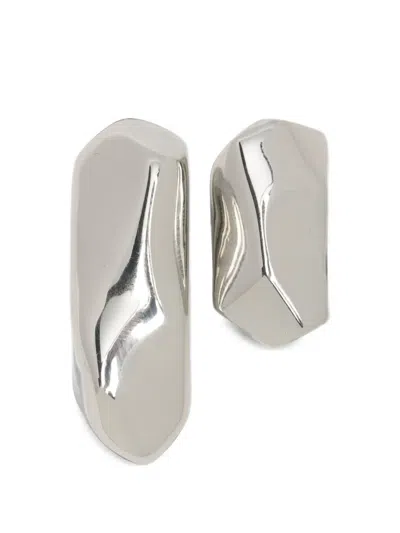 Erika Cavallini Sculptural Irregular-shape Earrings In Silber