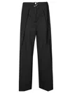 Erika Cavallini Semi-couture Black Wool Twill Amelia Trousers In Black