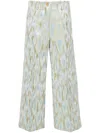 Erika Cavallini Semi-couture Multicolor Printed Cropped Trousers In Multi