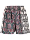 Erika Cavallini Semi-couture Multicolor Silk Shorts In Multicolor