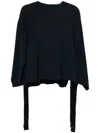 Erika Cavallini Semi-couture Navy Blue Cady Texture Blouse
