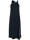 Erika Cavallini Semi-couture Navy Blue Sleeveless Midi Dress