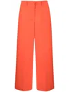 Erika Cavallini Semi-couture Orange Alba Cotton Trousers In Orange