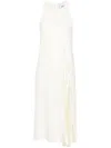 Erika Cavallini Semi-couture White Sleeveless Midi Dress