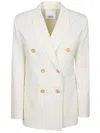 Erika Cavallini Semi-couture White Twill Alberta Blazer In White