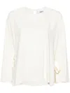 Erika Cavallini Semi-couture White Cady Texture Blouse In White