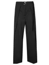 Erika Cavallini Semi-couture Black Wool Twill Amelia Trousers In Black
