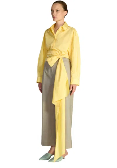 Erika Cavallini Shirt Bow  In Yellow