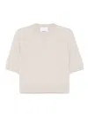 Erika Cavallini Short-sleeve Crew-neck Sweater In Neutral