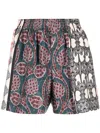 Erika Cavallini Silk Graphic-print Shorts In Multicolour