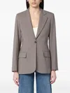 Erika Cavallini Single-breasted Jacket In Taupe Colour