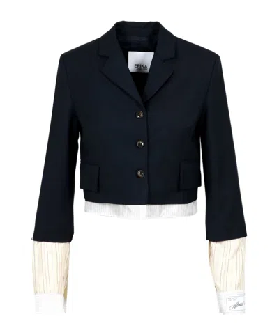 Erika Cavallini Single-breasted Casual Jacket In Black